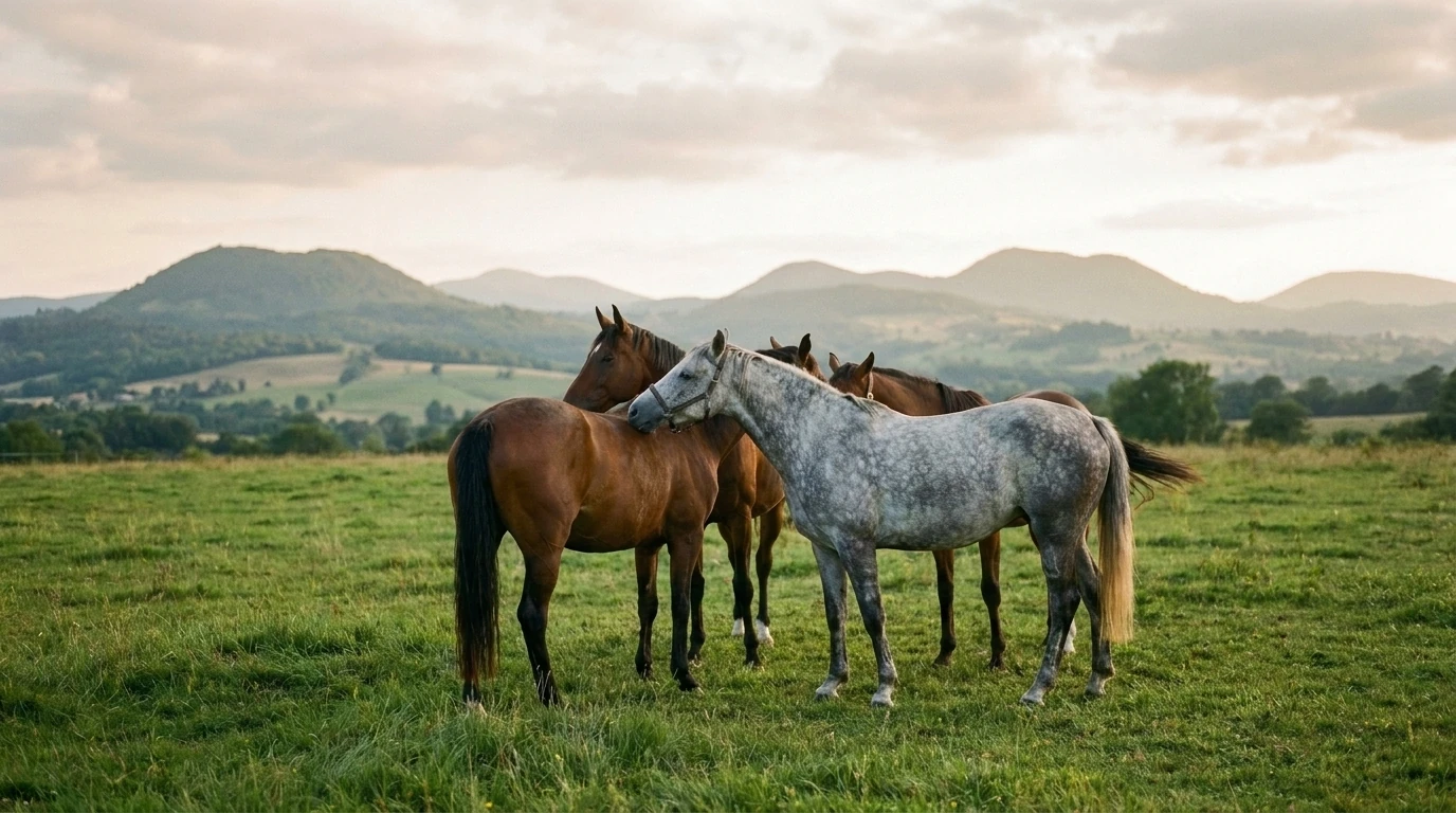 Les chevaux du Les écuries de Montpensier en liberté, Allier